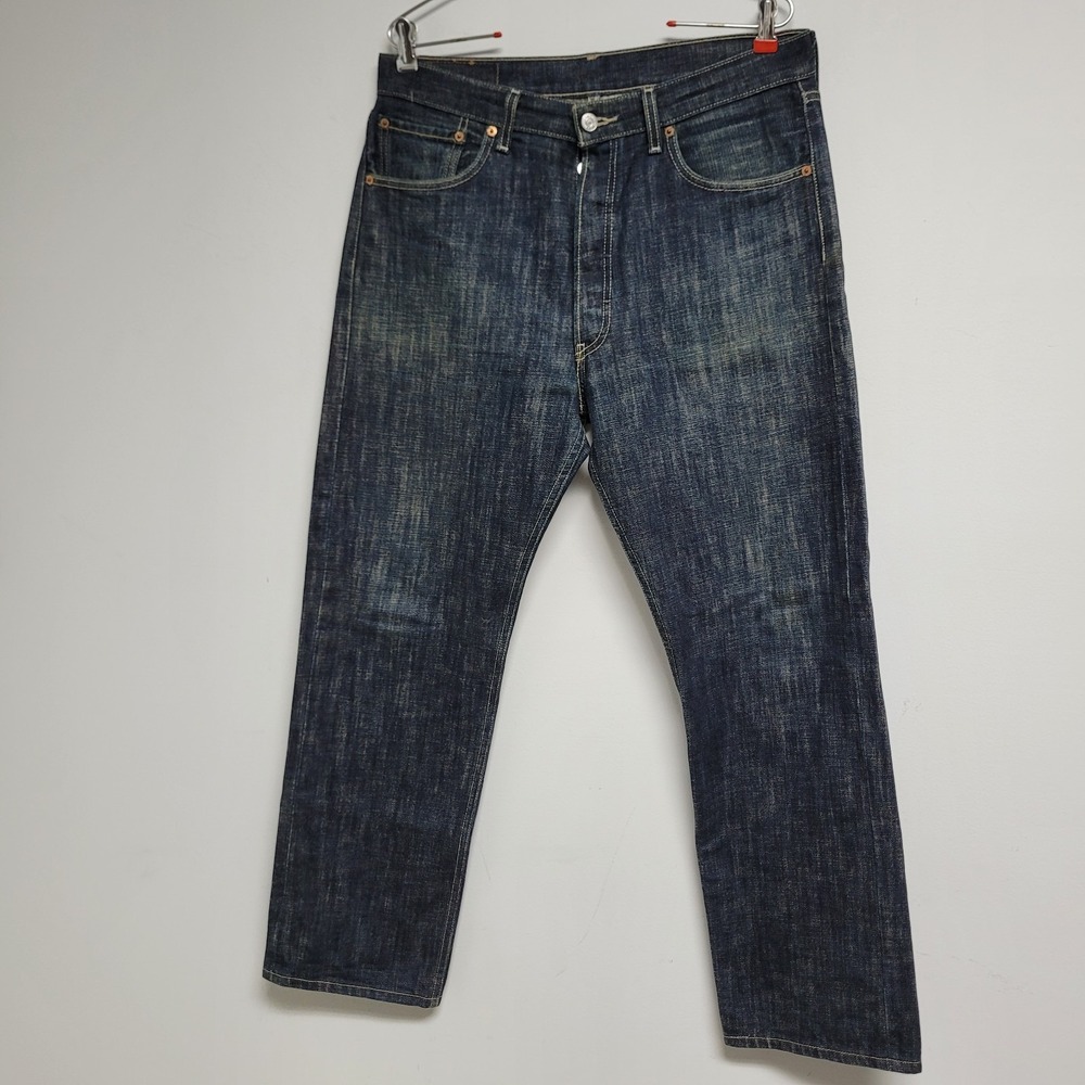 Levi's Men's Classic 501 Straight Fit Leg Dark Wash Jeans 34x32 Mexico Vintage